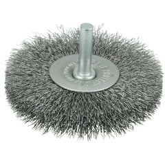 3″ Stem-Mounted Crimped Wire Radial Wheel, .008″ Steel Fill, 1/4″ Stem - Americas Industrial Supply