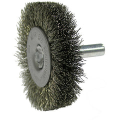 2″ Stem-Mounted Crimped Wire Radial Wheel, .014″ Stainless Steel Fill, 1/4″ Stem - Americas Industrial Supply