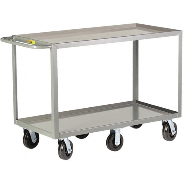 Little Giant - 3,600 Lb Capacity, 30" Wide x 48" Long x 36" High Cart - 2 Shelf, Steel, Phenolic Casters - Americas Industrial Supply