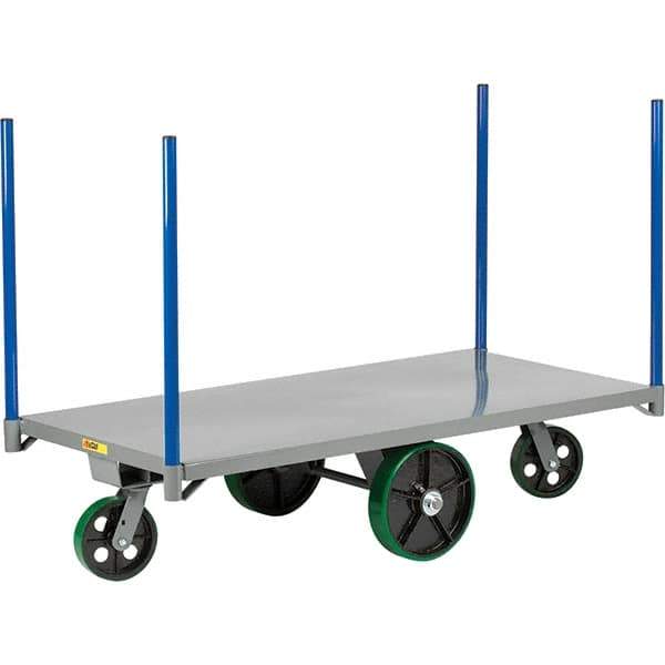 Little Giant - 4,000 Lb Capacity Steel Pipe Stake Truck - Steel Deck, 30" OAW, 72" Platform Length, Polyurethane Casters - Americas Industrial Supply