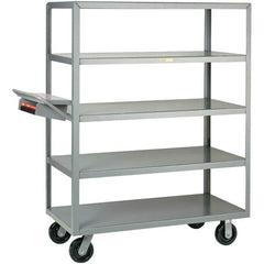 Little Giant - 3,600 Lb Capacity, 30" Wide x 48" Long x 63-1/2" High Order Picking Cart - 5 Shelf, Steel, Phenolic Casters - Americas Industrial Supply
