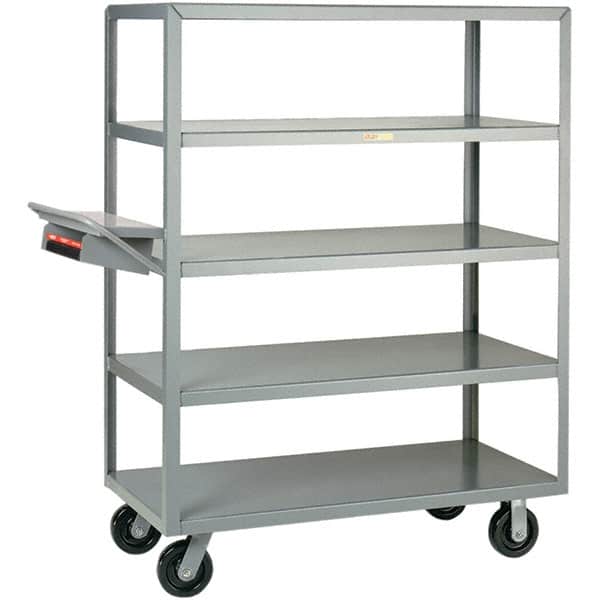 Little Giant - 3,600 Lb Capacity, 24" Wide x 48" Long x 63-1/2" High Order Picking Cart - 5 Shelf, Steel, Phenolic Casters - Americas Industrial Supply