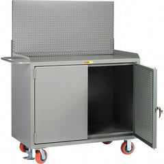 Little Giant - 3,600 Lb Capacity Mobile Workbench with Pegboard Panel - 48" Wide x 43" High - Americas Industrial Supply