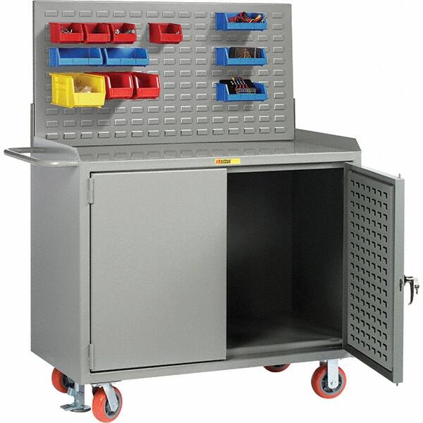 Little Giant - 3,600 Lb Capacity Mobile Workbench with Pegboard Panel - 48" Wide x 43-1/2" High - Americas Industrial Supply