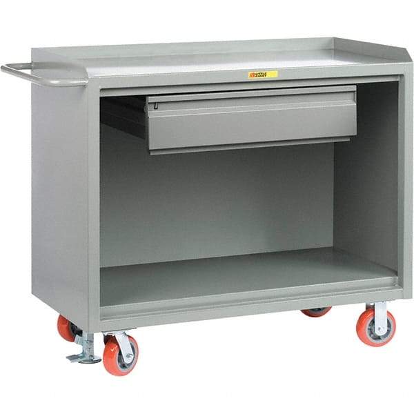 Little Giant - 3,600 Lb Capacity, 1 Drawer Mobile Service Bench - 41" Wide x 24" Deep x 43" High, Steel, Gray - Americas Industrial Supply