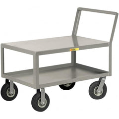 Little Giant - 1,200 Lb Capacity, 24" Wide x 48" Long x 38" High Instrument Cart - 2 Shelf, Steel, Pneumatic Casters - Americas Industrial Supply