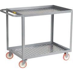 Little Giant - 1,200 Lb Capacity, 24" Wide x 36" Long x 35" High Service Cart - 2 Shelf, Steel, Polyurethane Casters - Americas Industrial Supply