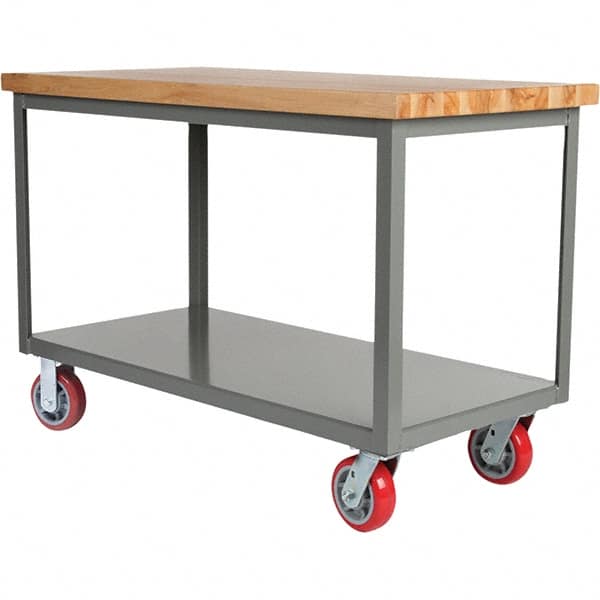 Little Giant - Mobile Work Benches Type: Butcher Block Top Length: 36 (Inch) - Americas Industrial Supply