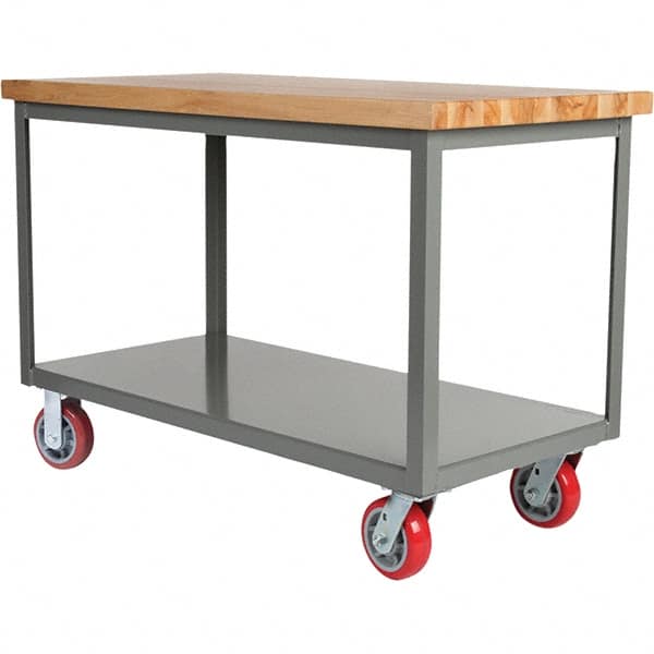 Little Giant - Mobile Work Benches Type: Butcher Block Top Length: 30 (Inch) - Americas Industrial Supply