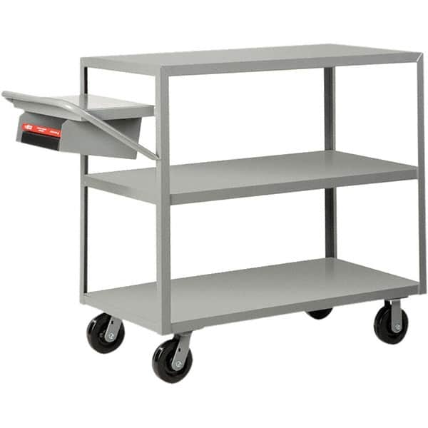 Little Giant - 3,600 Lb Capacity, 24" Wide x 36" Long x 45" High Order Picking Cart - 3 Shelf, Steel, Phenolic Casters - Americas Industrial Supply