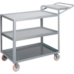 Little Giant - 1,200 Lb Capacity, 24" Wide x 48" Long x 35" High Order Picking Cart - 3 Shelf, Steel, 2 Rigid/2 Swivel Casters - Americas Industrial Supply