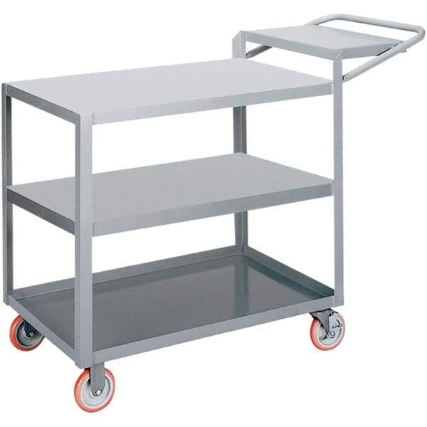 Little Giant - 1,200 Lb Capacity, 18" Wide x 32" Long x 35" High Order Picking Cart - 3 Shelf, Steel, 2 Rigid/2 Swivel Casters - Americas Industrial Supply