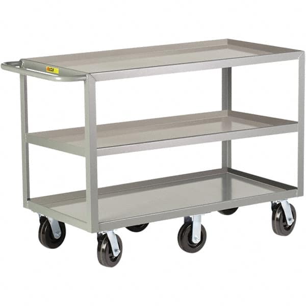 Little Giant - 3,600 Lb Capacity, 30" Wide x 60" Long x 36" High Cart - 3 Shelf, Steel, Phenolic Casters - Americas Industrial Supply