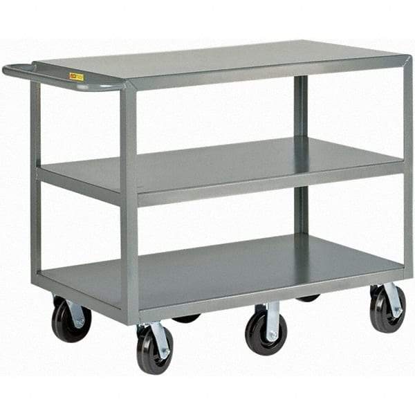 Little Giant - 3,600 Lb Capacity, 24" Wide x 48" Long x 36" High Cart - 3 Shelf, Steel, Phenolic Casters - Americas Industrial Supply