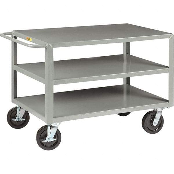 Little Giant - 5,000 Lb Capacity, 30" Wide x 48" Long x 36" High Cart - 3 Shelf, Steel, Phenolic Casters - Americas Industrial Supply