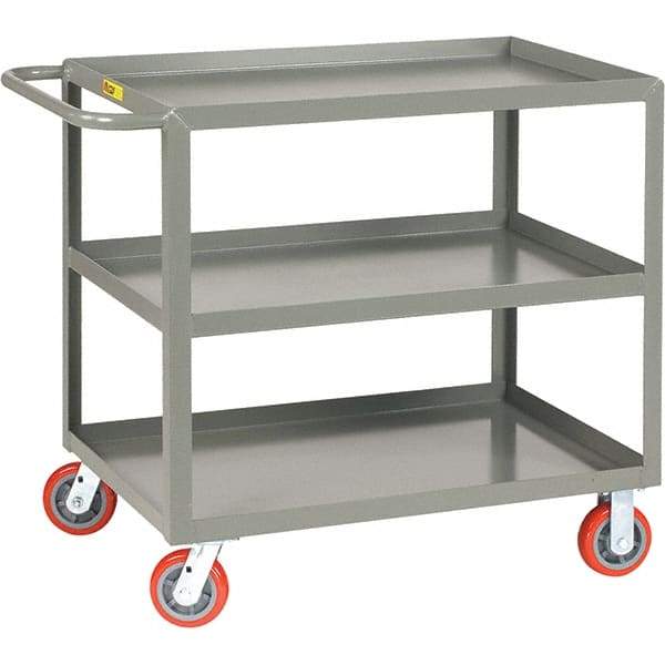 Little Giant - 2,000 Lb Capacity, 24" Wide x 48" Long x 36" High Service Cart - Steel, Polyurethane Casters - Americas Industrial Supply