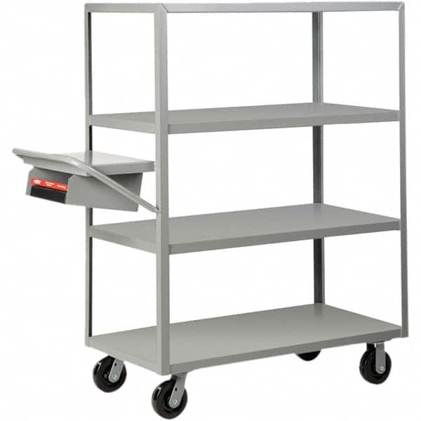 Little Giant - 3,600 Lb Capacity, 24" Wide x 36" Long x 63-1/2" High Order Picking Cart - 4 Shelf, Steel, Phenolic Casters - Americas Industrial Supply