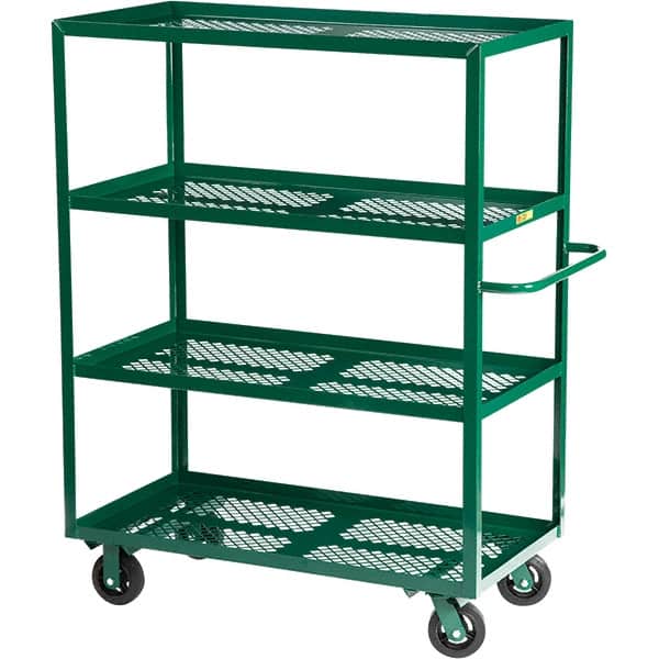 Little Giant - 1,600 Lb Capacity Steel Platform Truck - Steel Deck, 24" OAW, 48" Platform Length, Mold On Rubber Casters - Americas Industrial Supply