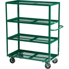 Little Giant - 1,600 Lb Capacity Steel Platform Truck - Steel Deck, 30" OAW, 60" Platform Length, Mold On Rubber Casters - Americas Industrial Supply