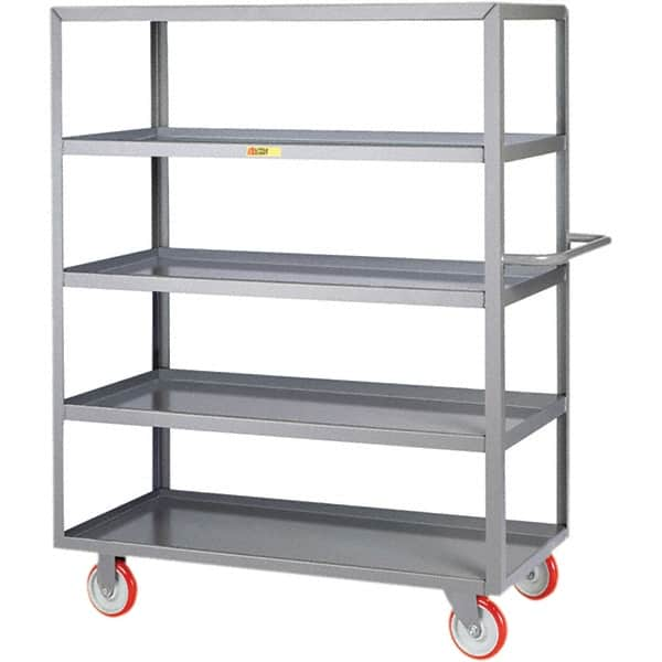 Little Giant - 1,200 Lb Capacity, 24" Wide x 48" Long x 62" High Service Cart - 5 Shelf, Steel, Polyurethane Casters - Americas Industrial Supply