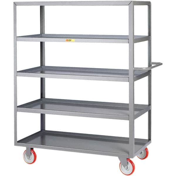 Little Giant - 1,200 Lb Capacity, 18" Wide x 32" Long x 62" High Service Cart - 5 Shelf, Steel, Polyurethane Casters - Americas Industrial Supply