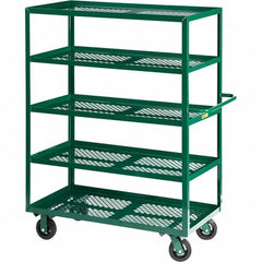 Little Giant - 2,000 Lb Capacity Steel Platform Truck - Steel Deck, 24" OAW, 48" Platform Length, Mold On Rubber Casters - Americas Industrial Supply