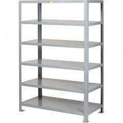 Little Giant - 6 Shelf Steel Shelving - 18" Wide x 72" High x 32" Deep, Gray - Americas Industrial Supply