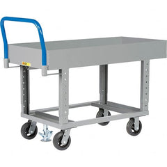 Little Giant - 2,000 Lb Capacity Steel Platform Truck - Steel Deck, 30" OAW, 49-1/2" Platform Length, Mold On Rubber Casters - Americas Industrial Supply