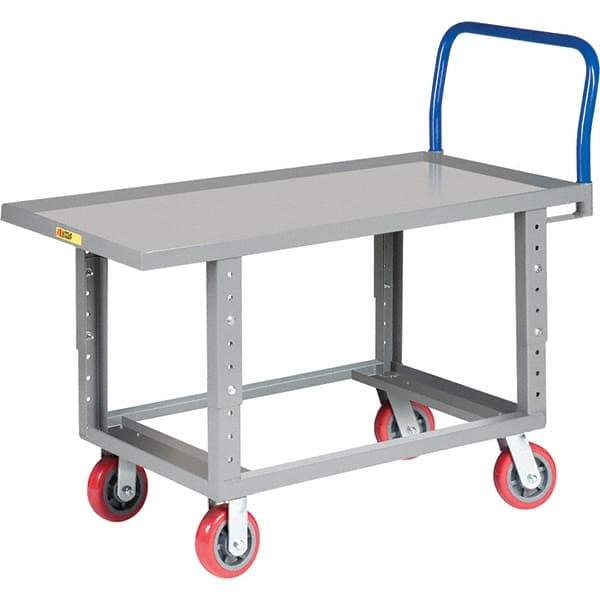 Little Giant - 2,000 Lb Capacity Steel Platform Truck - Steel Deck, 24" OAW, 49-1/2" Platform Length, Polyurethane Casters - Americas Industrial Supply