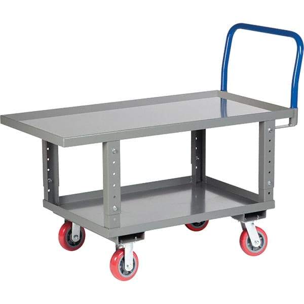 Little Giant - 2,000 Lb Capacity Steel Platform Truck - Steel Deck, 30" OAW, 49-1/2" Platform Length, Polyurethane Casters - Americas Industrial Supply