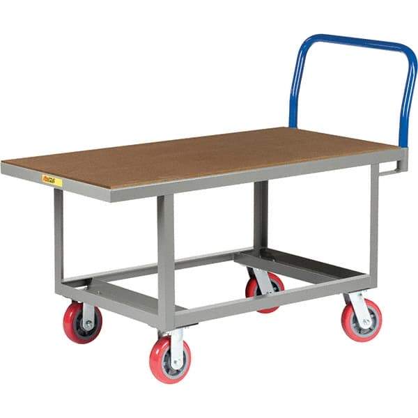 Little Giant - 2,000 Lb Capacity Steel Platform Truck - Steel Deck, 30" OAW, 49-1/2" Platform Length, Polyurethane Casters - Americas Industrial Supply