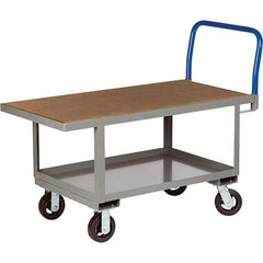 Little Giant - 2,000 Lb Capacity Steel Platform Truck - Steel Deck, 24" OAW, 60" Platform Length, Mold On Rubber Casters - Americas Industrial Supply
