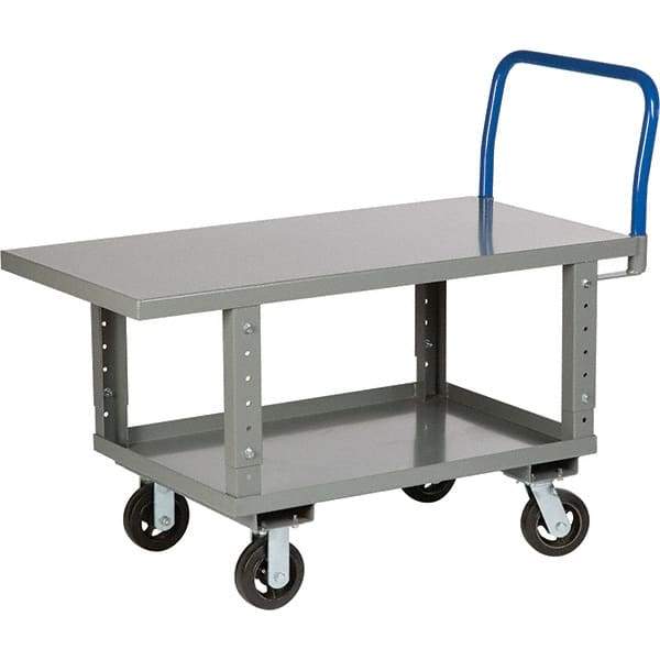 Little Giant - 2,000 Lb Capacity Steel Platform Truck - Steel Deck, 30" OAW, 49-1/2" Platform Length, Mold On Rubber Casters - Americas Industrial Supply