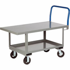 Little Giant - 2,000 Lb Capacity Steel Platform Truck - Steel Deck, 30" OAW, 60" Platform Length, Mold On Rubber Casters - Americas Industrial Supply