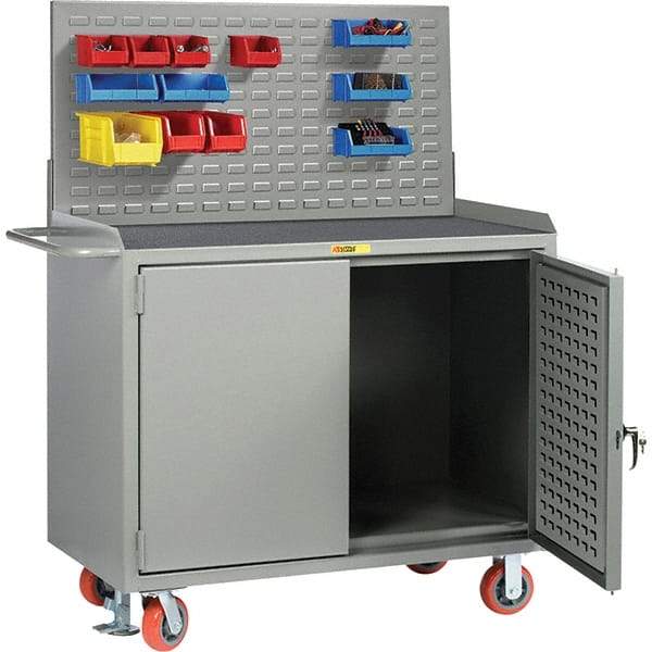 Little Giant - 3,600 Lb Capacity Mobile Workbench with Pegboard Panel - 48" Wide x 43-1/2" High - Americas Industrial Supply