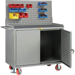 Little Giant - 3,600 Lb Capacity Mobile Workbench with Pegboard Panel - 48" Wide x 43-1/2" High - Americas Industrial Supply