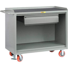 Little Giant - 3,600 Lb Capacity, 1 Drawer Mobile Service Bench - 41" Wide x 24" Deep x 43" High, Steel, Gray - Americas Industrial Supply