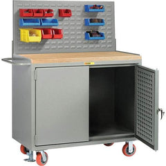 Little Giant - 3,600 Lb Capacity Mobile Workbench with Pegboard Panel - 48" Wide x 43-1/2" High - Americas Industrial Supply