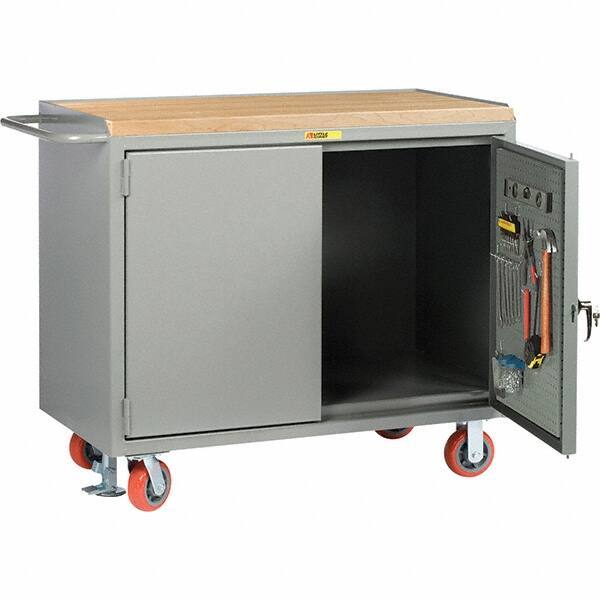 Little Giant - 3,600 Lb Capacity Mobile Workbench with Pegboard Panel - 48" Wide x 43-1/2" High - Americas Industrial Supply