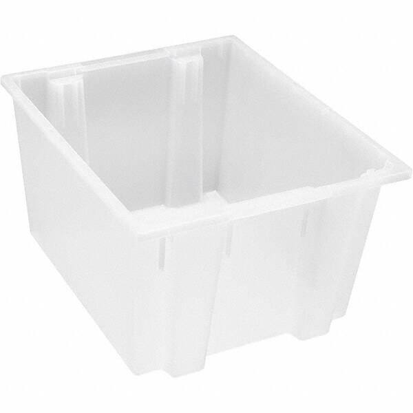 Quantum Storage - 75 Lb Load Capacity Clear Polypropylene Tote Container - Stacking, Nesting, 16" Long x 19-1/2" Wide x 23" High - Americas Industrial Supply