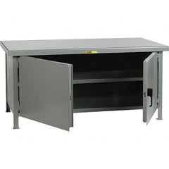 Little Giant - 1 Shelf Storage Cabinet - Steel, 72" Wide x 30" Deep x 34" High - Americas Industrial Supply