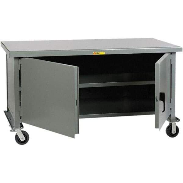 Little Giant - 1 Shelf Mobile Storage Cabinet - Steel, 48" Wide x 30" Deep x 37-1/2" High - Americas Industrial Supply