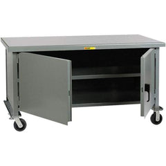 Little Giant - 1 Shelf Mobile Storage Cabinet - Steel, 60" Wide x 30" Deep x 37-1/2" High - Americas Industrial Supply