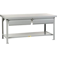Little Giant - 72 Wide x 36" Deep x 34" High, Steel Workbench - Fixed Legs - Americas Industrial Supply