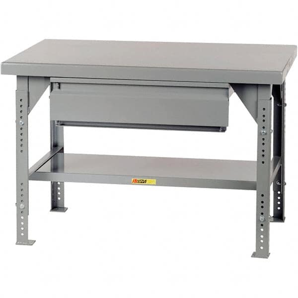 Little Giant - 48 Wide x 30" Deep x 37" High, Steel Workbench - Adjustable Height Legs - Americas Industrial Supply