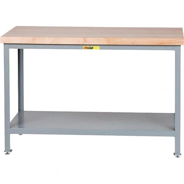 Little Giant - 60 Wide x 30" Deep x 35" High, Steel Butcher Block Top - 2,000 Lb Capacity, 35" High - Americas Industrial Supply
