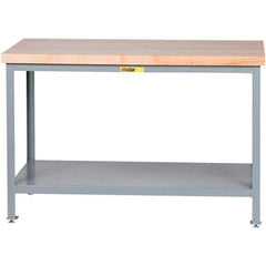 Little Giant - 36 Wide x 24" Deep x 35" High, Steel Butcher Block Top - Adjustable Height Legs - Americas Industrial Supply