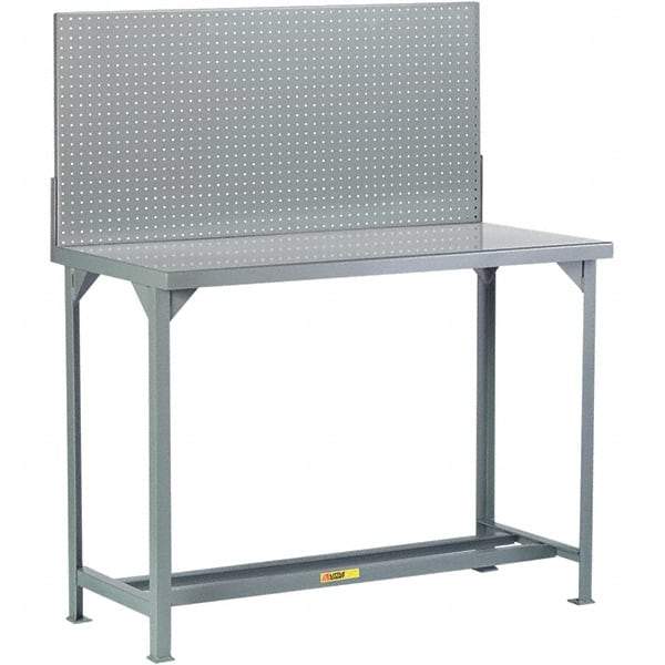 Little Giant - 72 Wide x 30" Deep x 60" High, Steel Workbench with Pegboard - Fixed Legs - Americas Industrial Supply