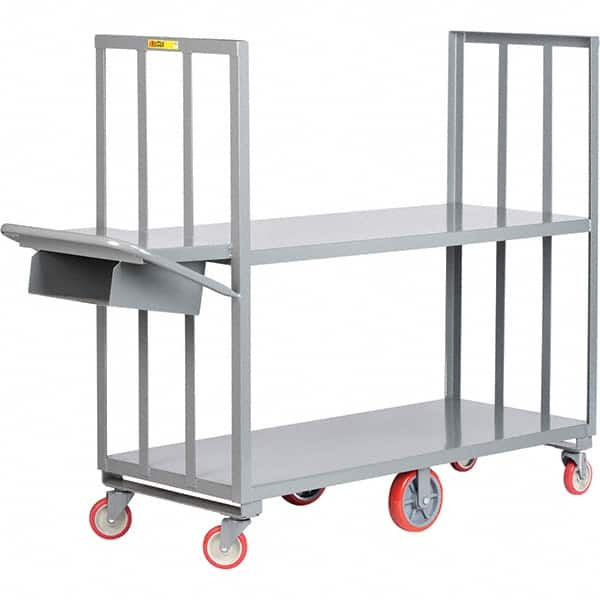 Little Giant - 2,000 Lb Capacity, 24" Wide x 48" Long x 58" High Order Picking Cart - Steel, Polyurethane Casters - Americas Industrial Supply