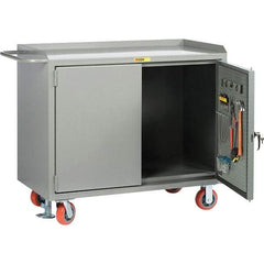 Little Giant - 3,600 Lb Capacity Mobile Workbench with Pegboard Panel - 48" Wide x 43-1/2" High - Americas Industrial Supply